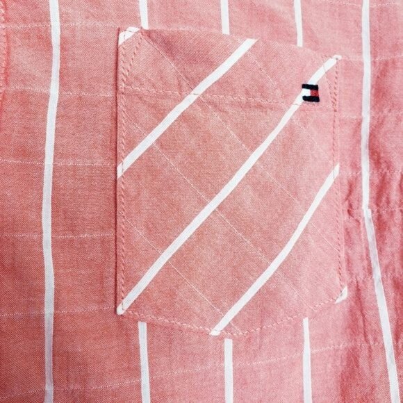 Tommy Hilfiger Roll Tab Stripe Convertible Button Down Shirt Top Women's Size XS - Picture 8 of 11